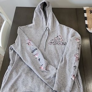 Adidas hoodie with roses.